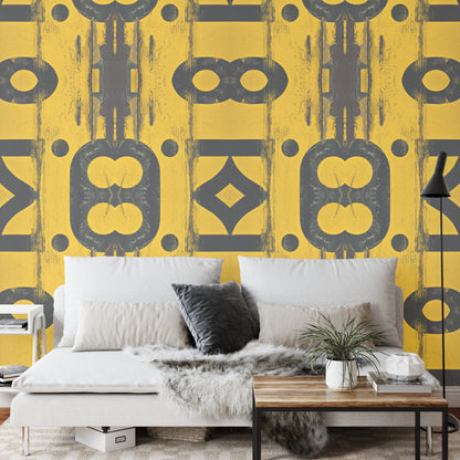 Square Wallmural Industria In Yellow