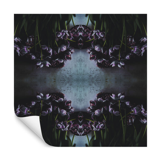 Square Wallmural Tulip Noir