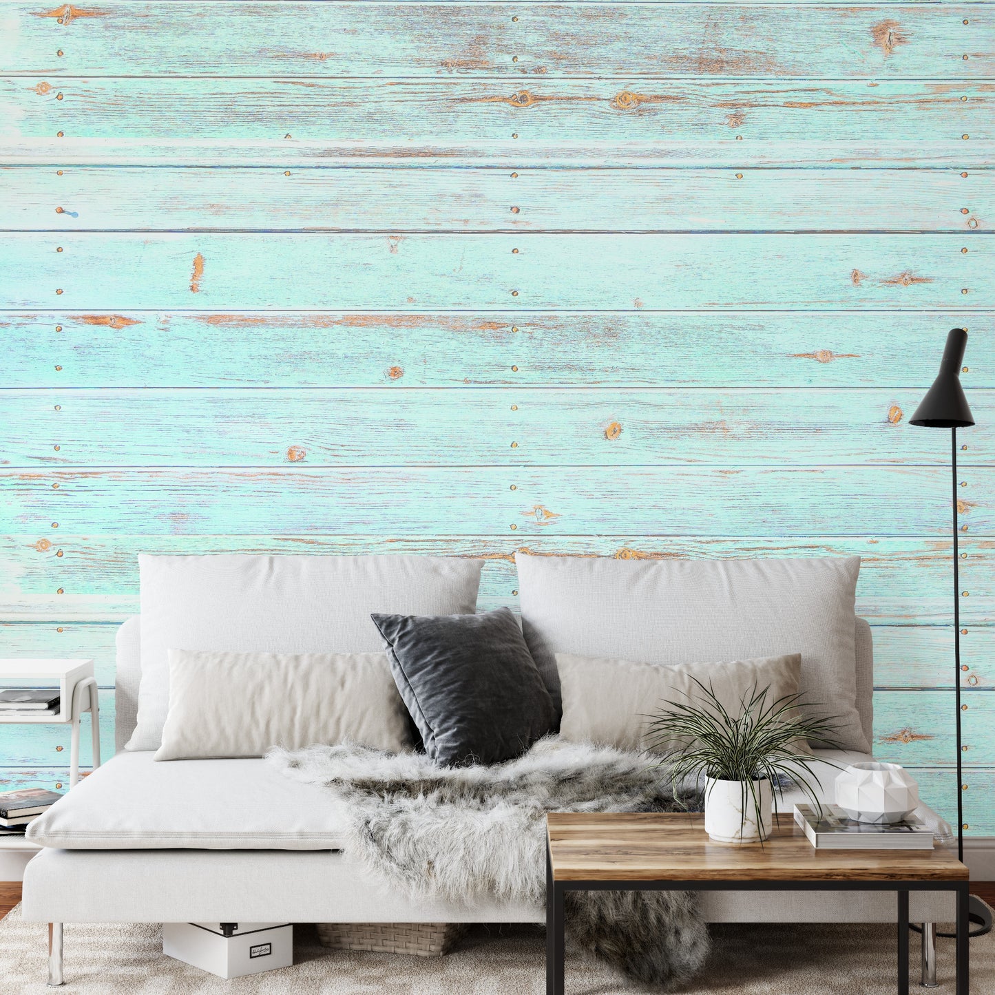 Square Wallmural Shoreline Planks