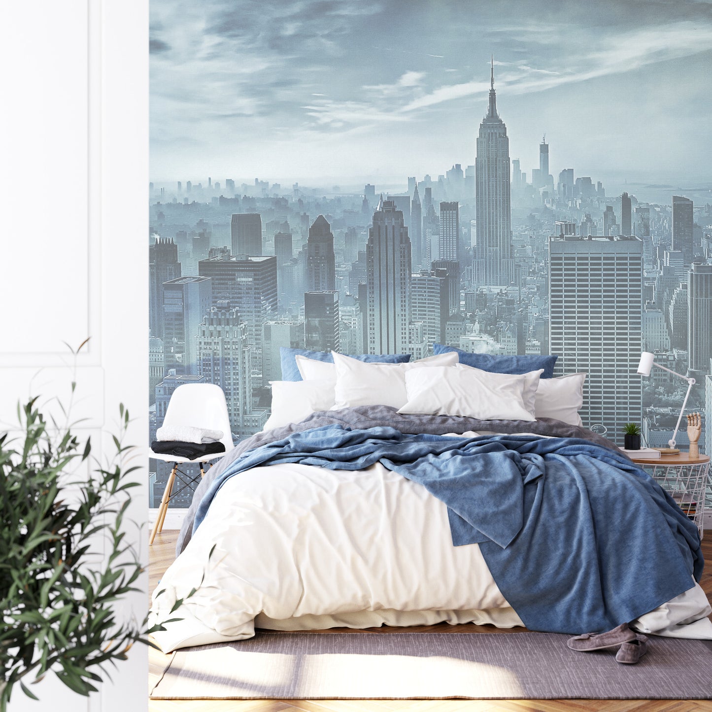 Square Wallmural Hazy Gotham By Stefen Schilbe