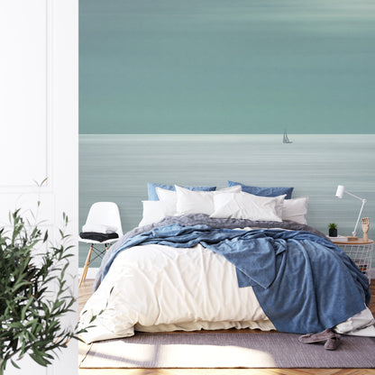 Square Wallmural Going For The Horizon By Bernadine De Laat