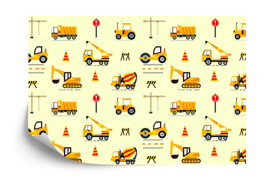 Photomural Excavators And Dumpers