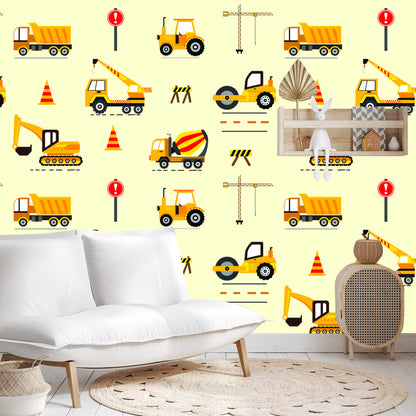 Photomural Excavators And Dumpers