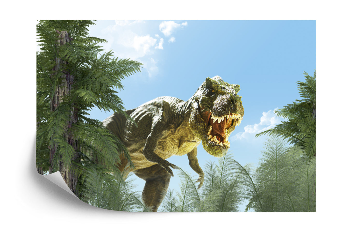 Photomural Big T-Rex Dinosaur And The Palm