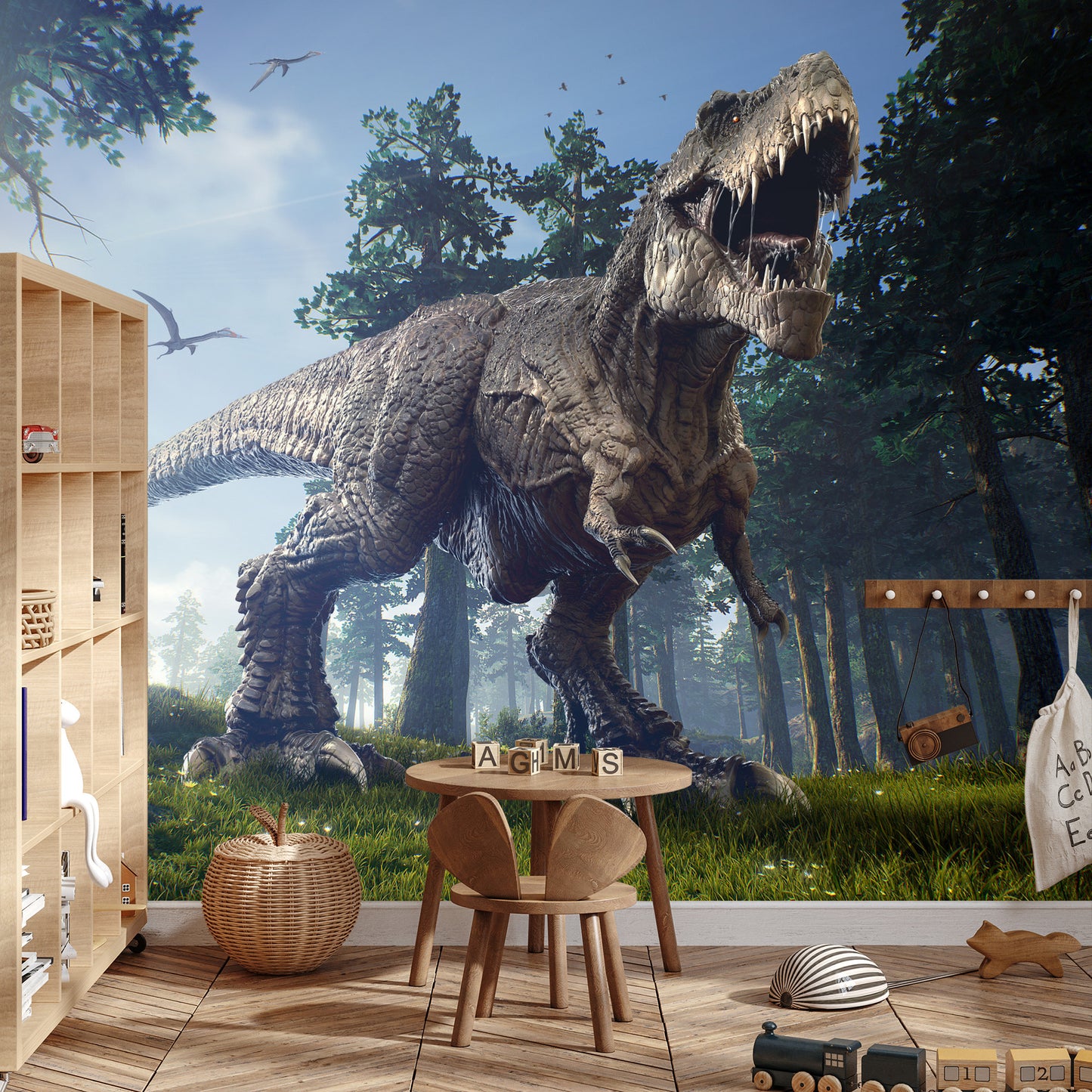 Photomural Tyrannosaurus In The Forest