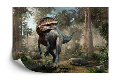 Photomural Realistic Dinosaur And Palm Trees