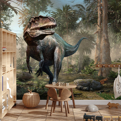 Photomural Realistic Dinosaur And Palm Trees