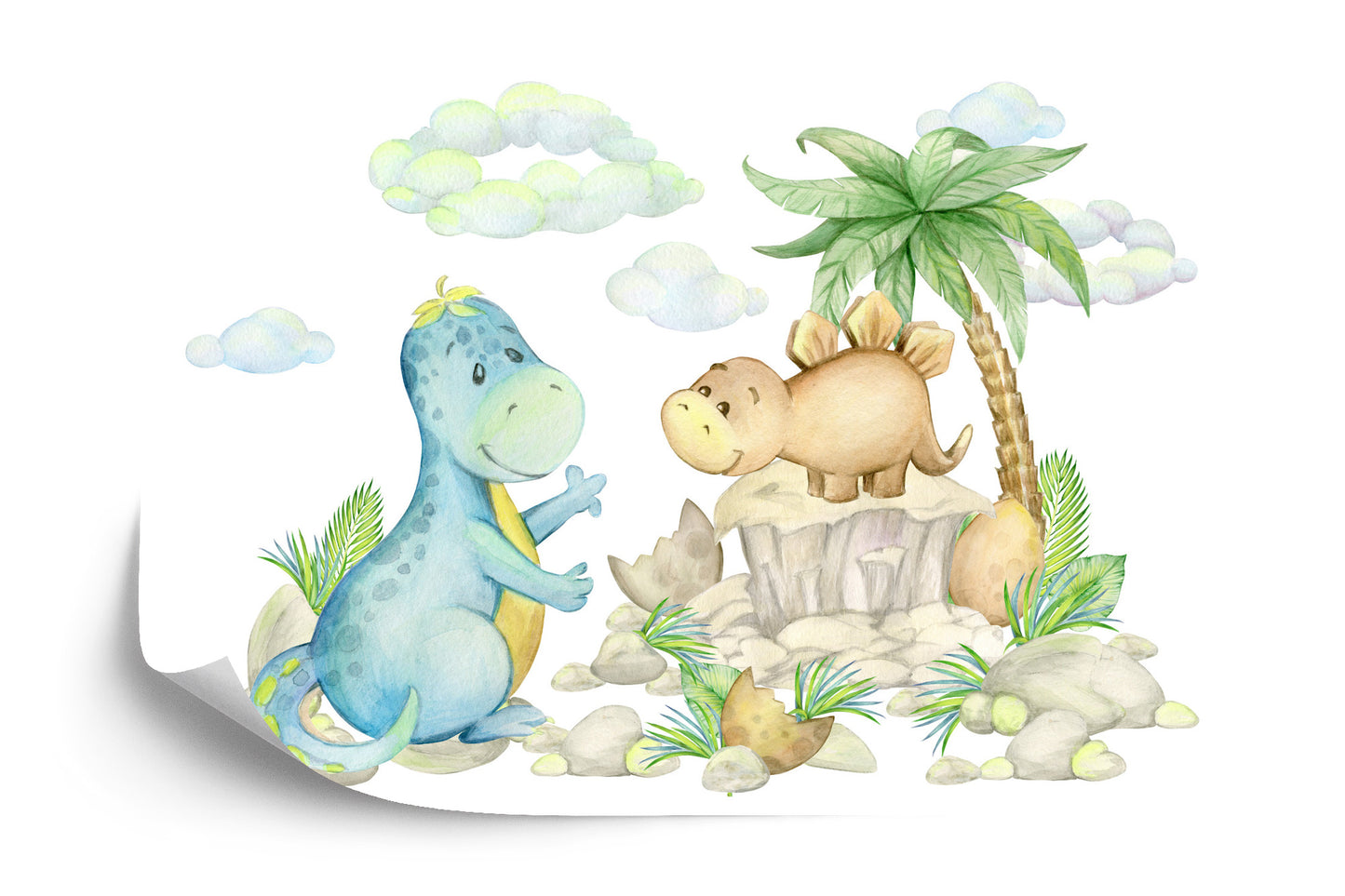 Photomural Little Dinosaurs On The Stones