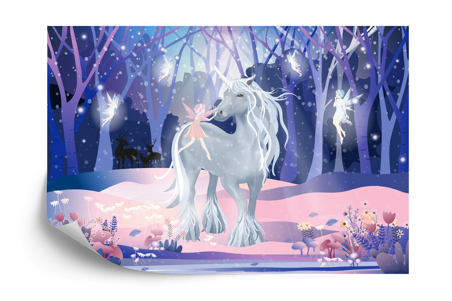 Photomural Unicorn With Fairies