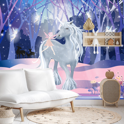 Photomural Unicorn With Fairies
