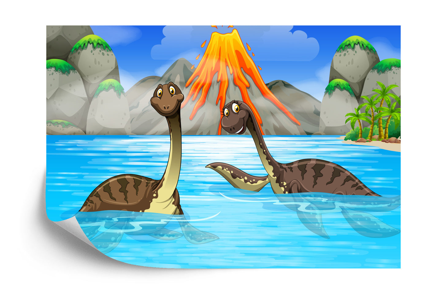 Photomural Dinosaurs In The Water