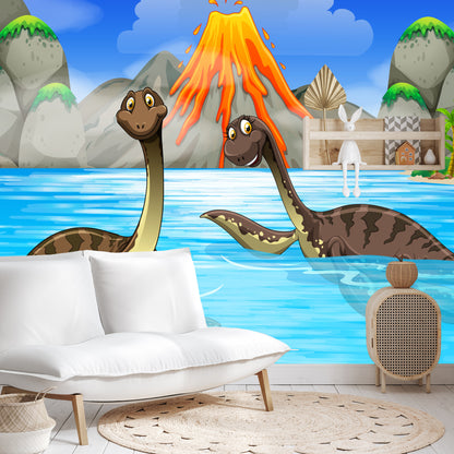 Photomural Dinosaurs In The Water