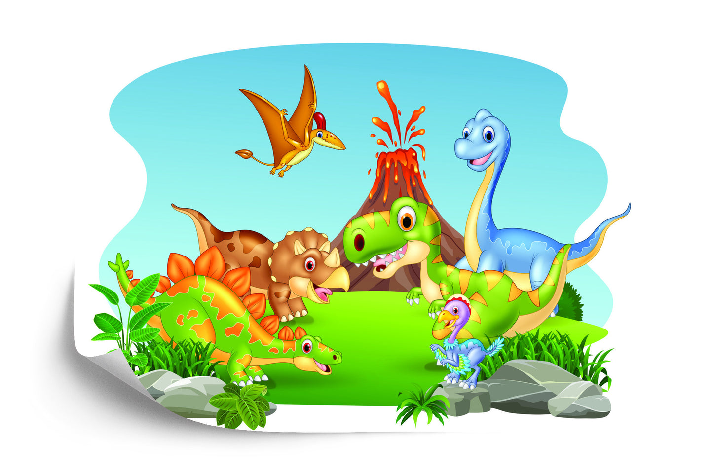 Photomural Happy Dinosaurs
