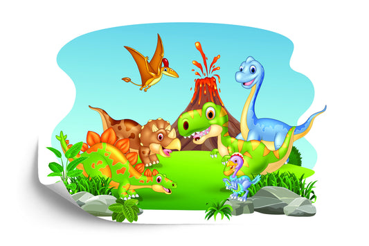 Photomural Happy Dinosaurs