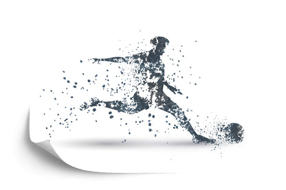 Photomural Soccer Player In Shades Of Gray
