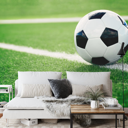 Photomural Soccer Ball On The Line
