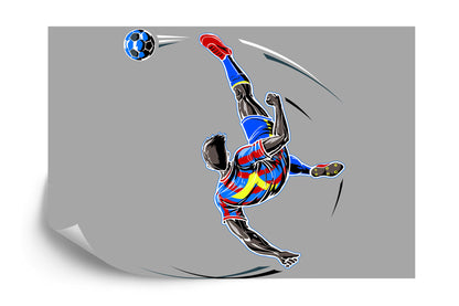 Photomural Football Player Doing A Flip