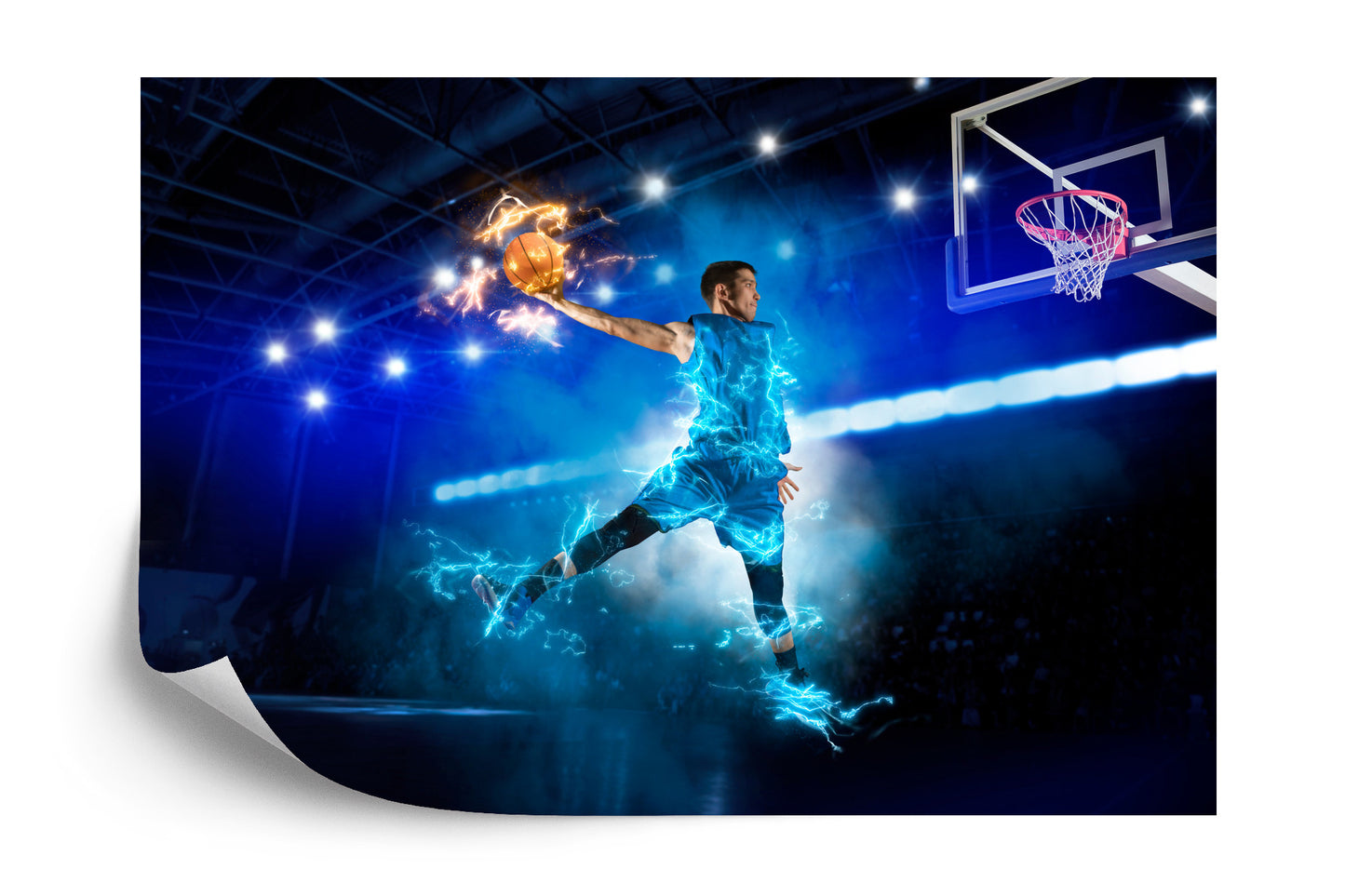 Photomural Burning Basketball Player