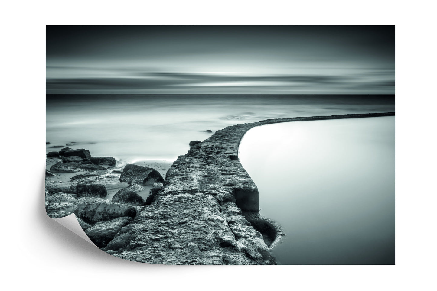 Photomural Beach Sea Rocks