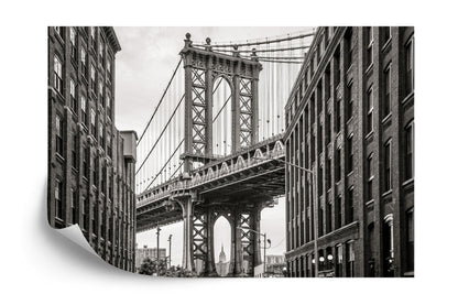 Photomural Bridge In New York City