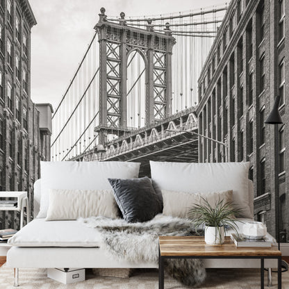 Photomural Bridge In New York City