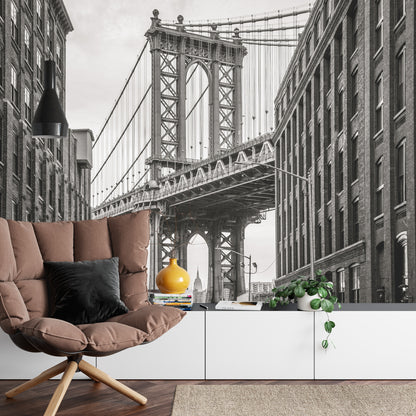 Photomural Bridge In New York City