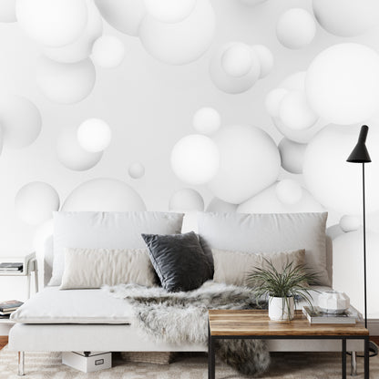 Photomural White Balls 3D