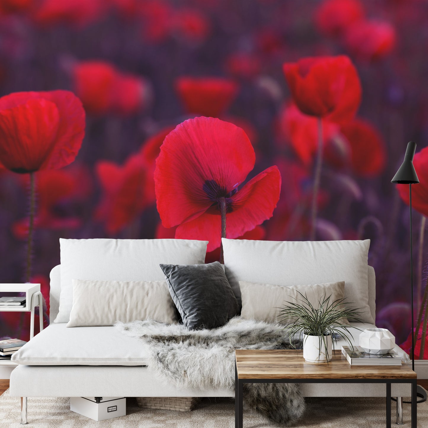 Photomural Wild Red Poppies