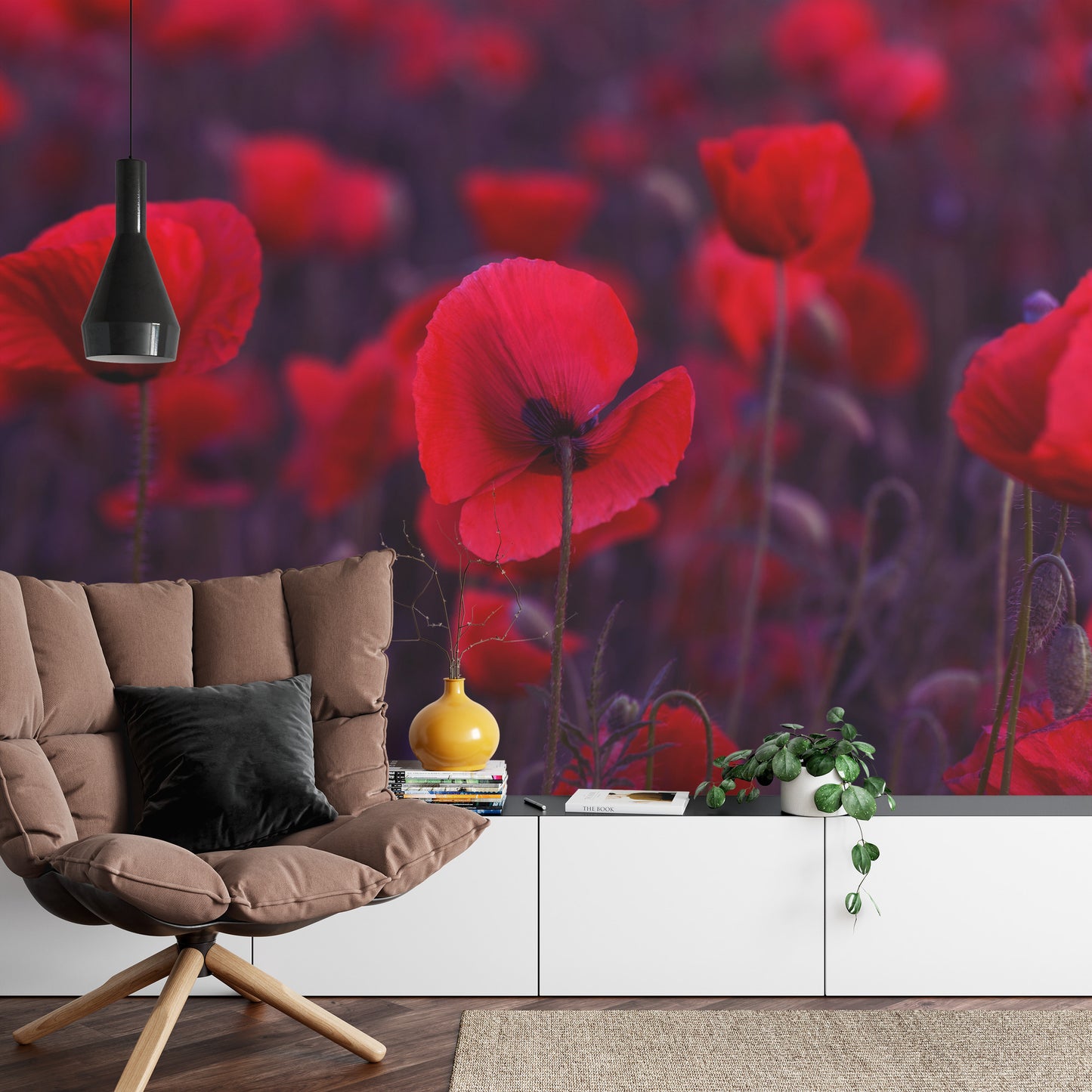 Photomural Wild Red Poppies