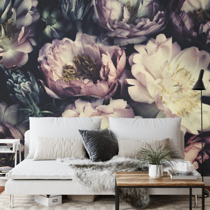 Photomural Colourful Vintage Peonies