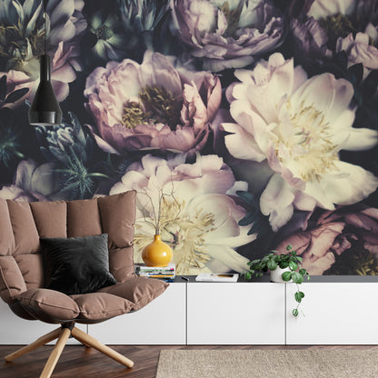 Photomural Colourful Vintage Peonies