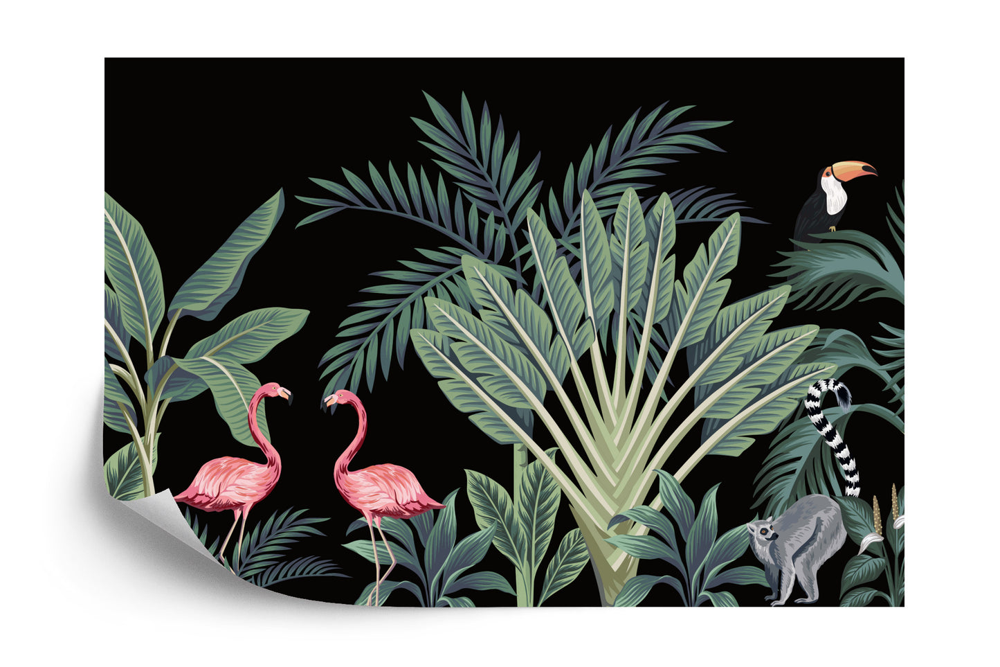 Photomural Exotic Animals Among Palms