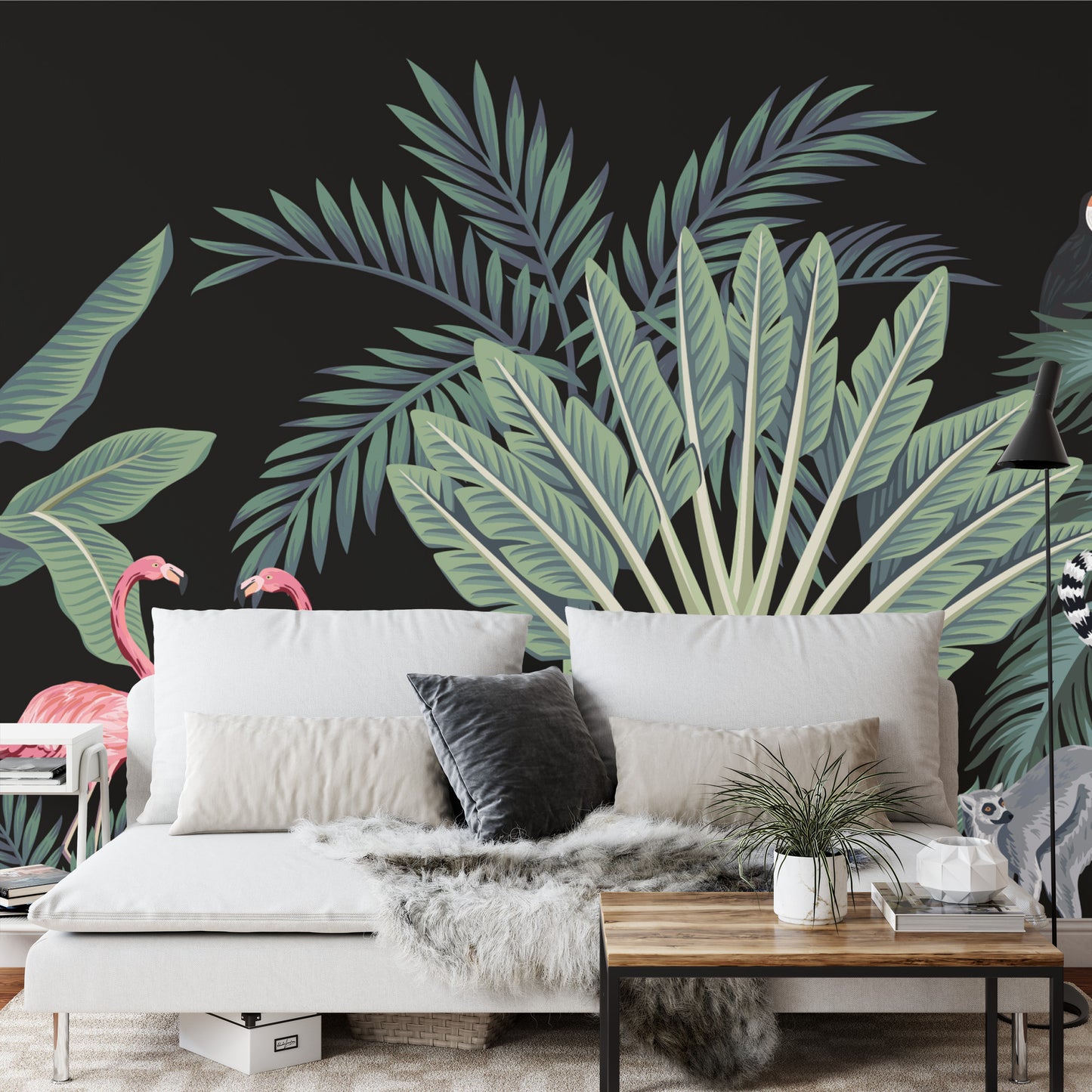 Photomural Exotic Animals Among Palms