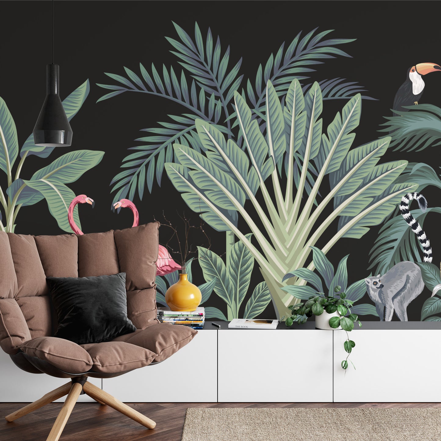 Photomural Exotic Animals Among Palms