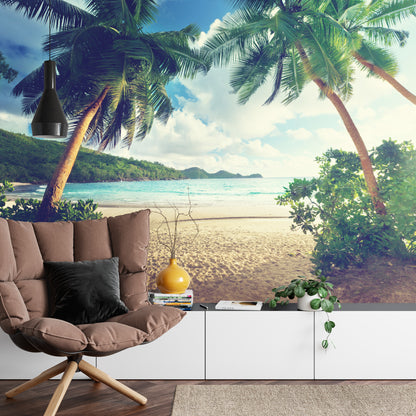 Photomural Palm Trees On The Seychelles