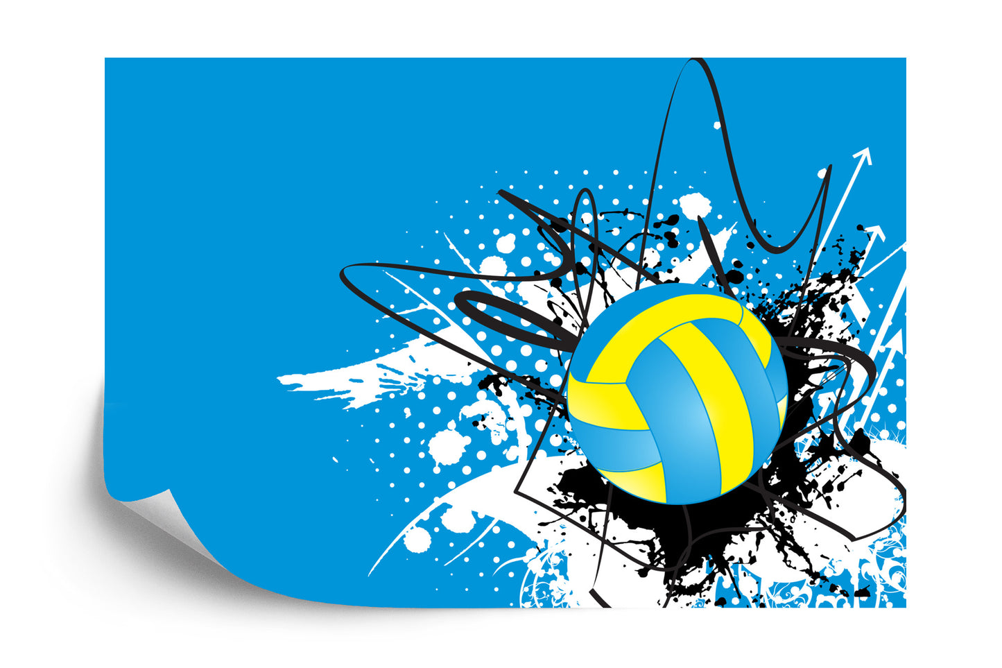 Photomural Volleyball Ball Against The Background Of Abstract Patterns