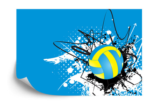 Photomural Volleyball Ball Against The Background Of Abstract Patterns