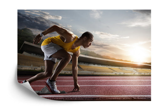 Photomural Athlete On The Starting Block 3D