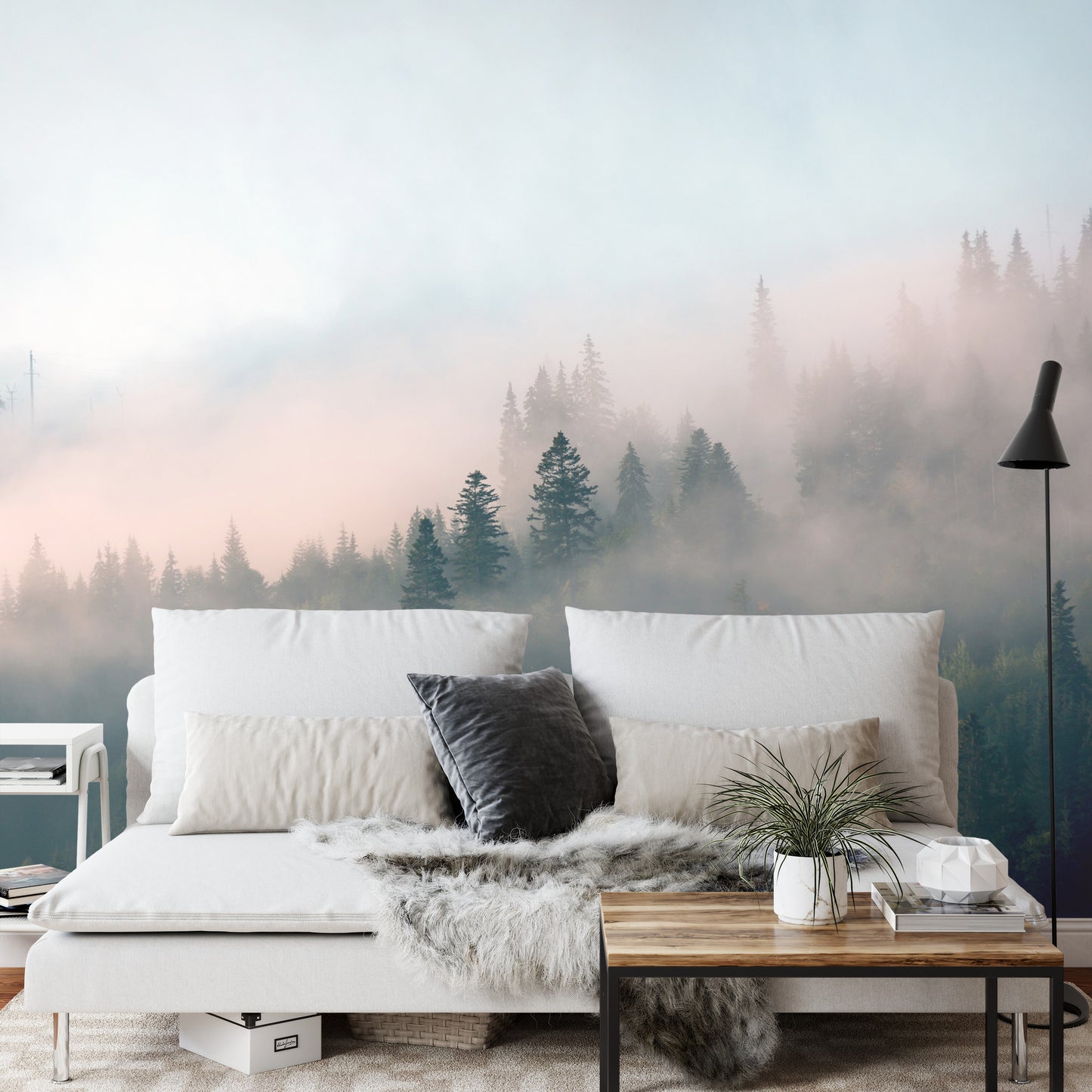 Photomural Forest In Fog