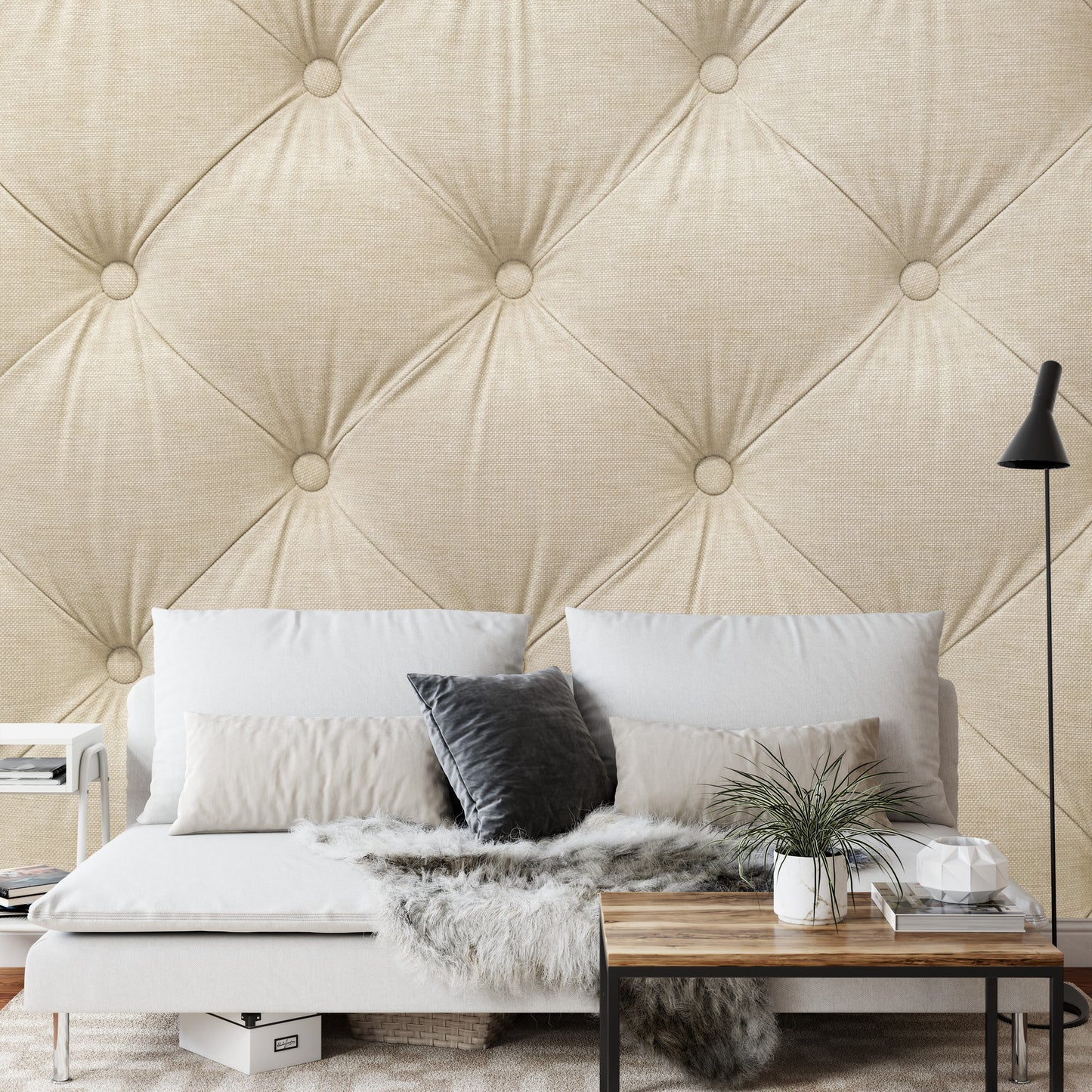 Photomural Quilted Beige