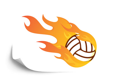 Photomural Burning Volleyball