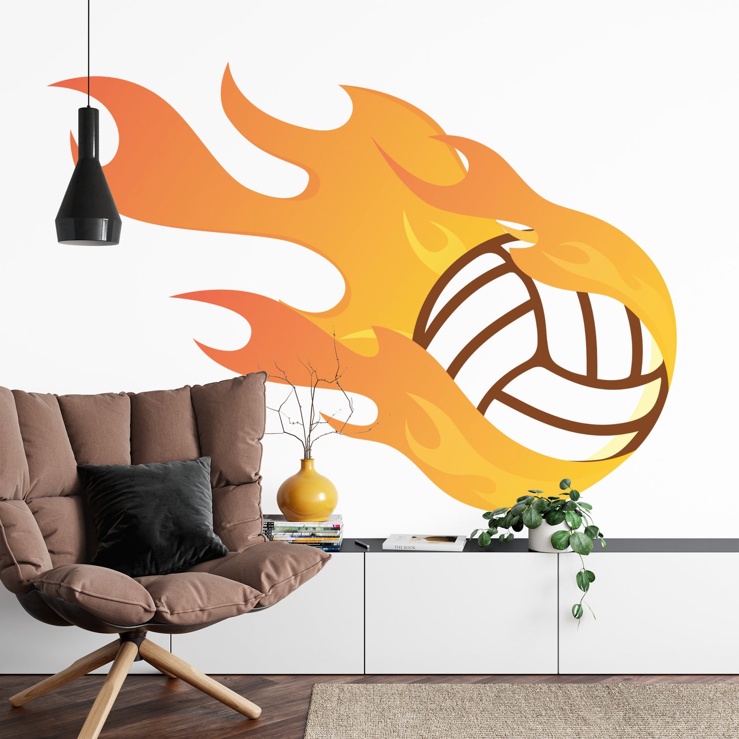 Photomural Burning Volleyball