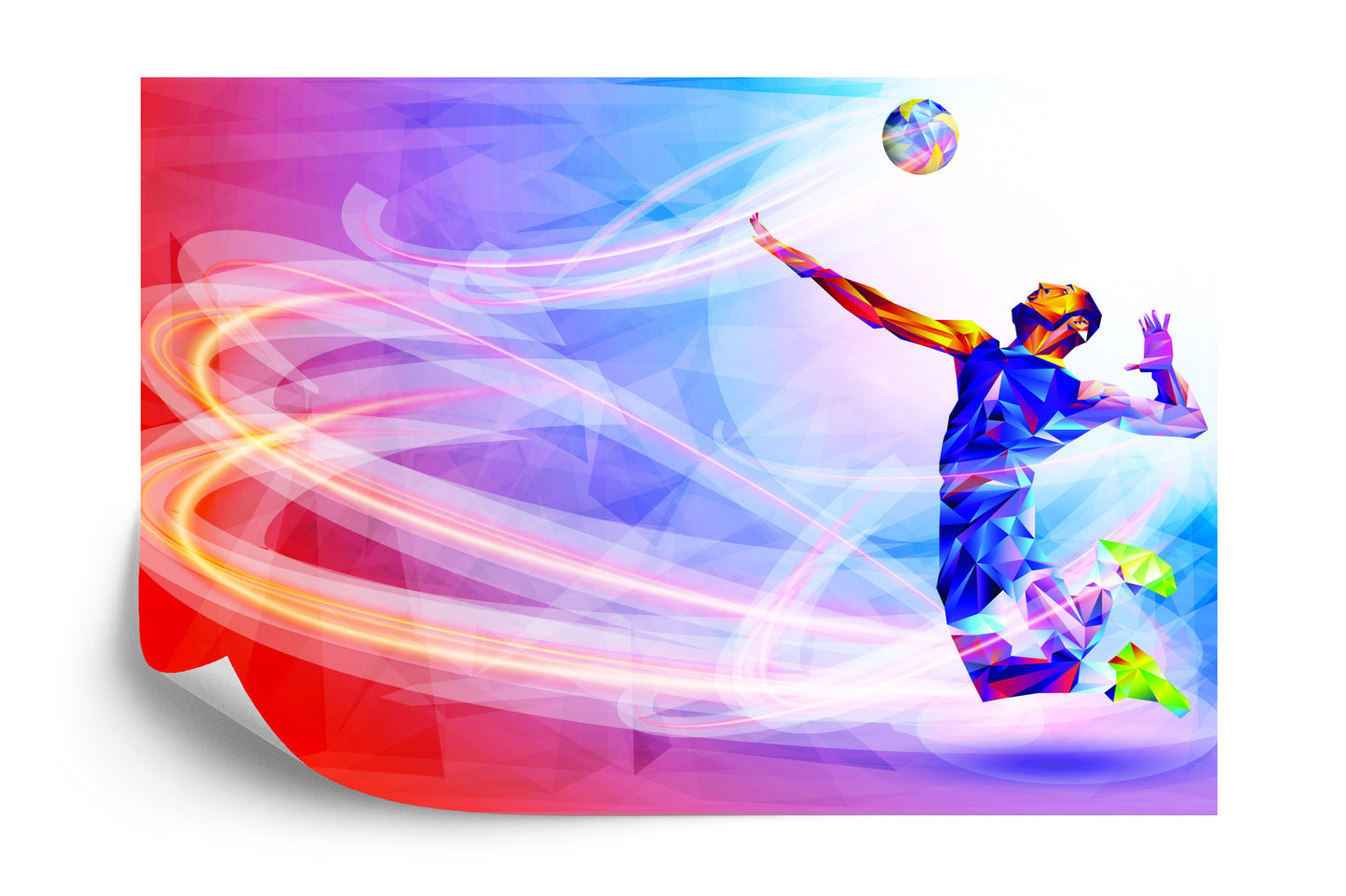 Photomural Volleyball Player In The Abstract Edition