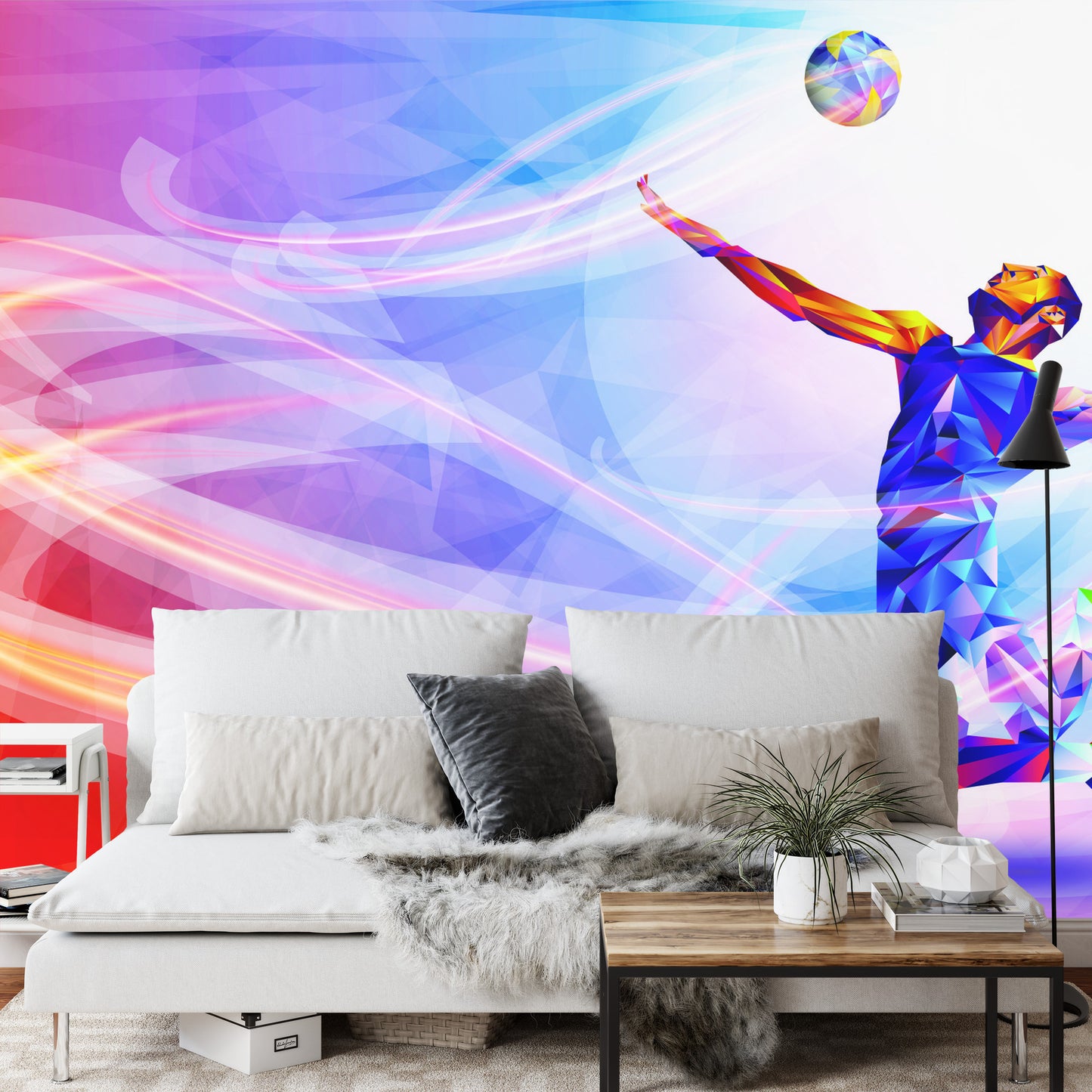 Photomural Volleyball Player In The Abstract Edition