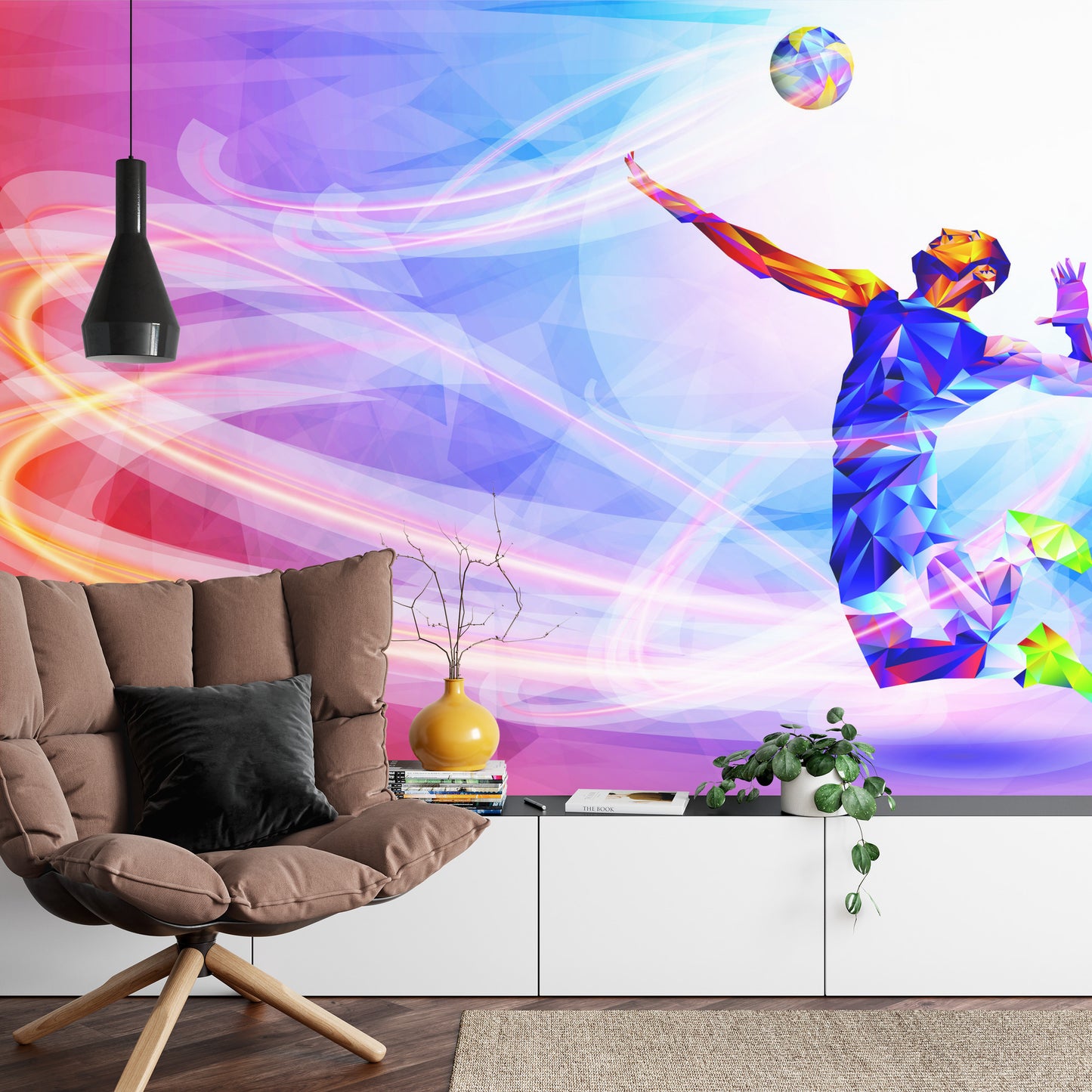 Photomural Volleyball Player In The Abstract Edition