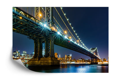 Photomural Bridge At Night