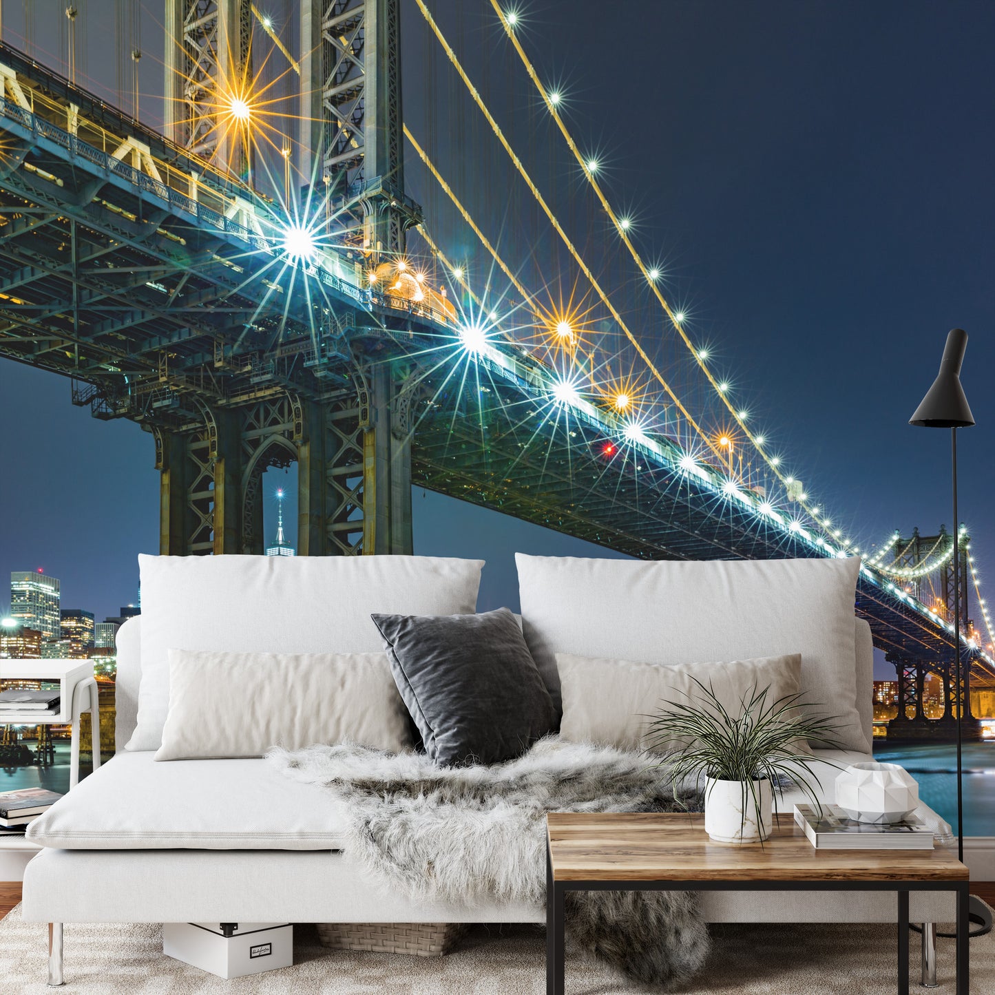 Photomural Bridge At Night