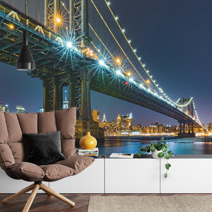 Photomural Bridge At Night