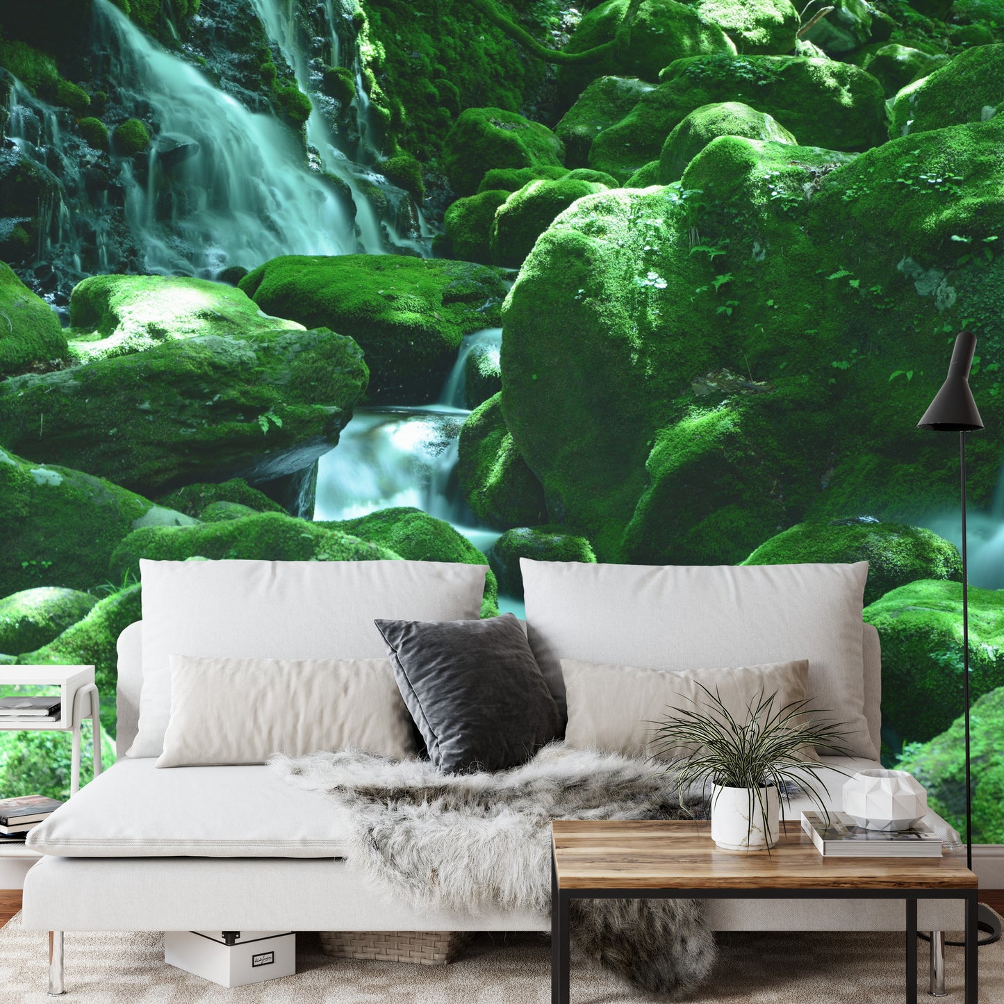 Photomural Waterfall Rocks