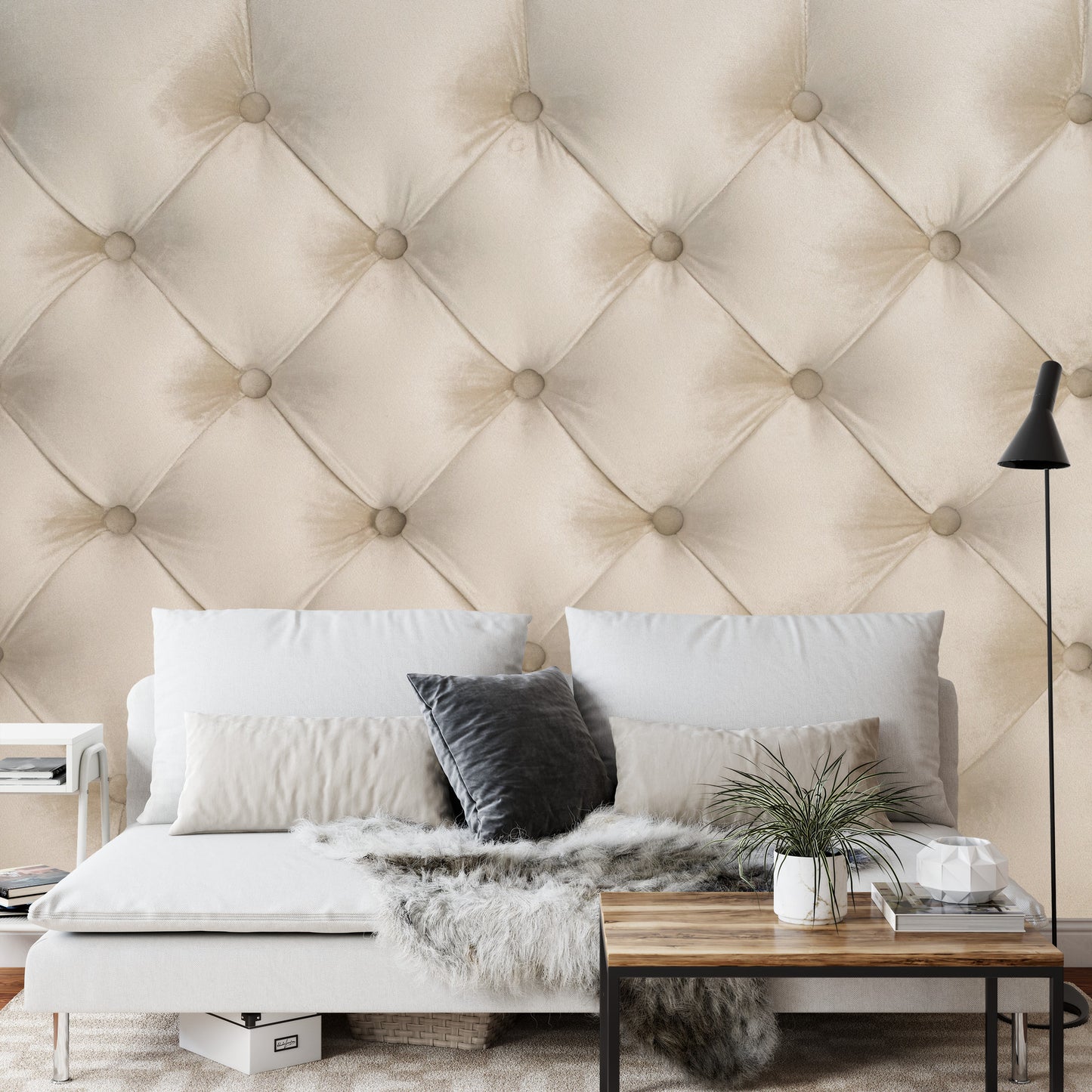 Photomural Quilted Beige